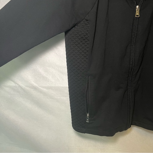 Lauren Ralph Lauren Womens Size Med Black Knit Zippered Quilted Cardigan Jacket - Picture 9 of 15